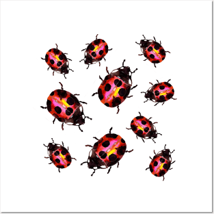 Watercolor Ladybugs Posters and Art